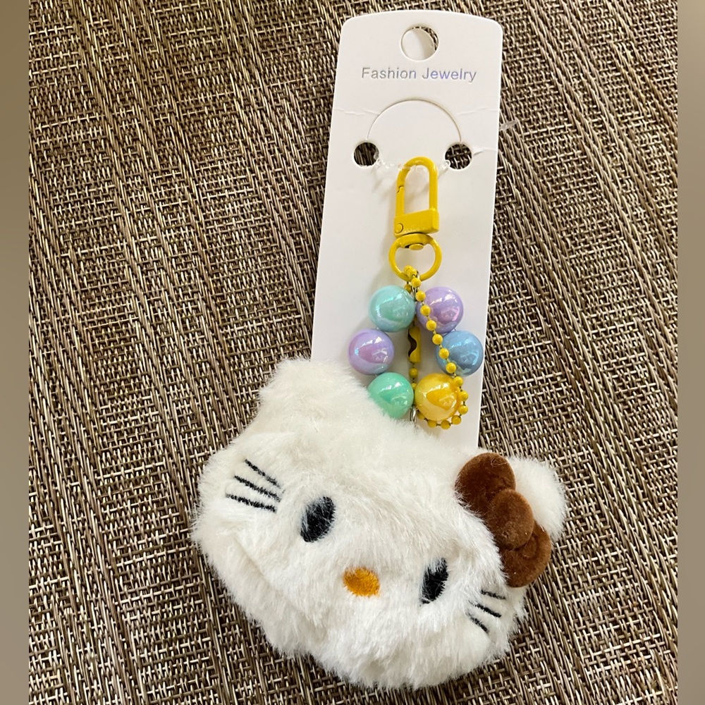 BAG CHARM White and Brown Hello Kitty Bag Charm Key Holder